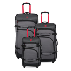 BRITBAG Persevering - 2-Wheel Duffle Bag 3pc Set (Charcoal)